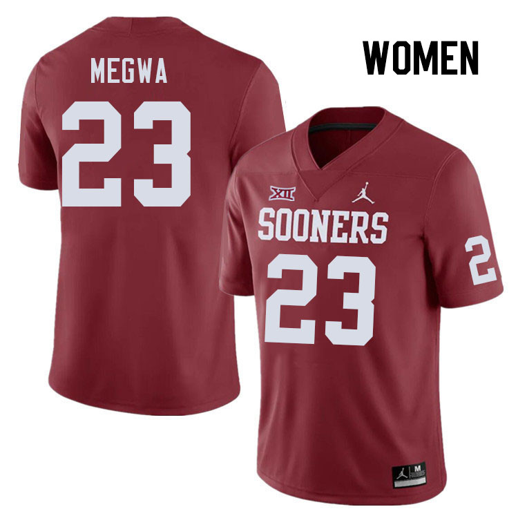 Women #23 Emeka Megwa Oklahoma Sooners College Football Jerseys Stitched-Crimson - Click Image to Close
